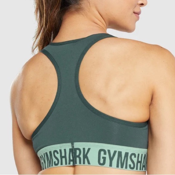 Gymshark size Large Fit Seamless sports bra green racerback unpadded - Picture 8 of 8